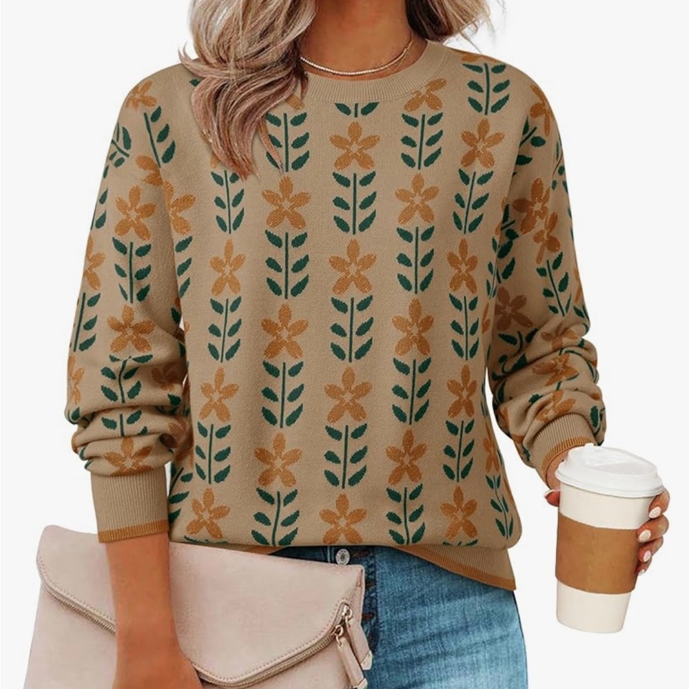 Floral Patterned Sweater